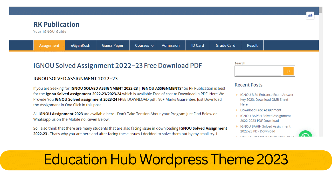 Education hub wordpress theme
